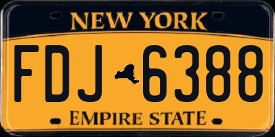 NY license plate FDJ6388