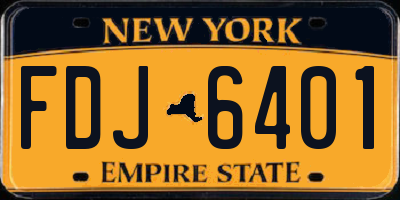 NY license plate FDJ6401