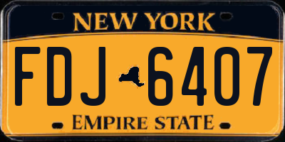 NY license plate FDJ6407