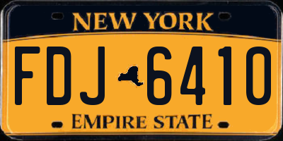 NY license plate FDJ6410