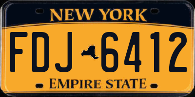NY license plate FDJ6412