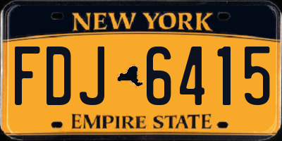 NY license plate FDJ6415
