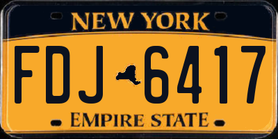 NY license plate FDJ6417