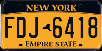 NY license plate FDJ6418