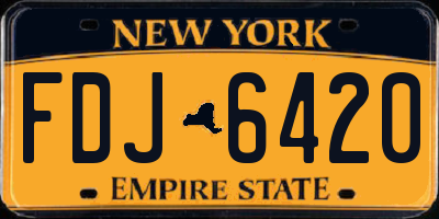 NY license plate FDJ6420