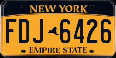 NY license plate FDJ6426