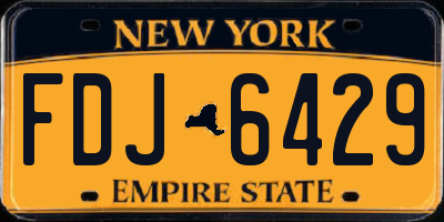NY license plate FDJ6429
