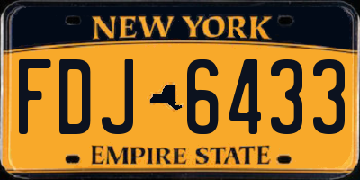 NY license plate FDJ6433