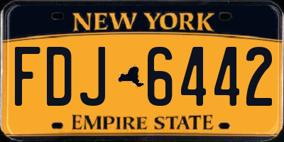 NY license plate FDJ6442
