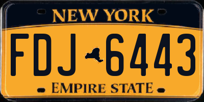 NY license plate FDJ6443