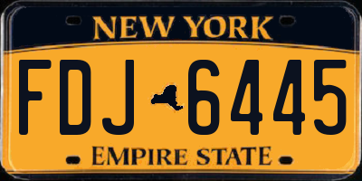 NY license plate FDJ6445