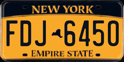 NY license plate FDJ6450