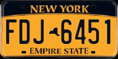 NY license plate FDJ6451