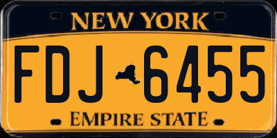 NY license plate FDJ6455