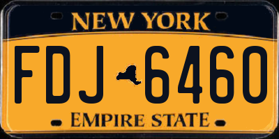 NY license plate FDJ6460