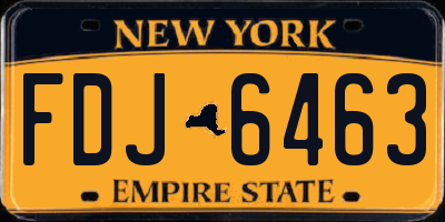 NY license plate FDJ6463