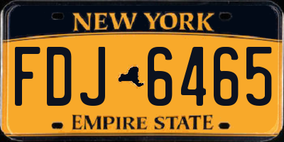 NY license plate FDJ6465