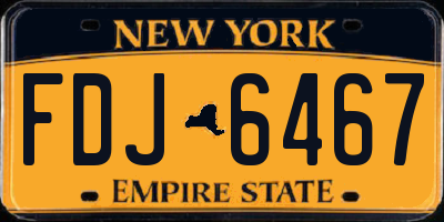 NY license plate FDJ6467