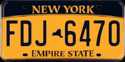 NY license plate FDJ6470