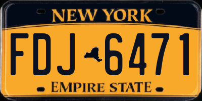 NY license plate FDJ6471
