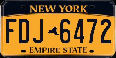NY license plate FDJ6472
