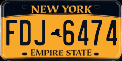NY license plate FDJ6474
