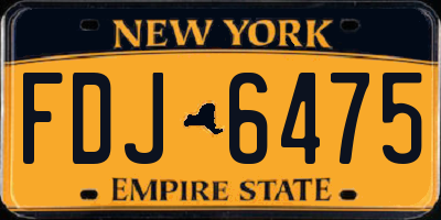 NY license plate FDJ6475