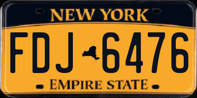 NY license plate FDJ6476