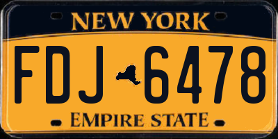 NY license plate FDJ6478
