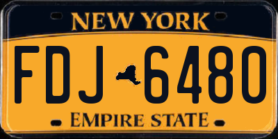NY license plate FDJ6480