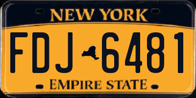 NY license plate FDJ6481