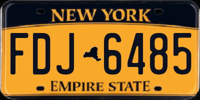 NY license plate FDJ6485
