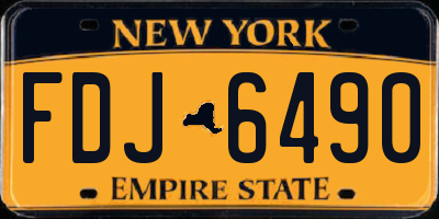 NY license plate FDJ6490