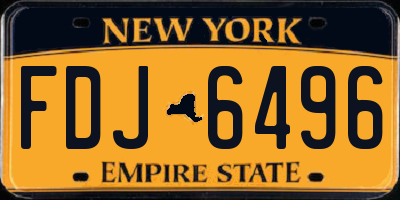 NY license plate FDJ6496