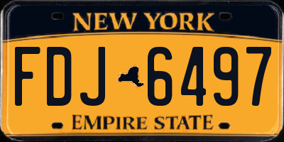 NY license plate FDJ6497
