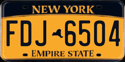 NY license plate FDJ6504