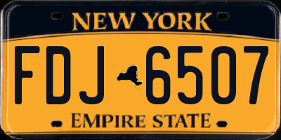 NY license plate FDJ6507