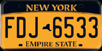 NY license plate FDJ6533