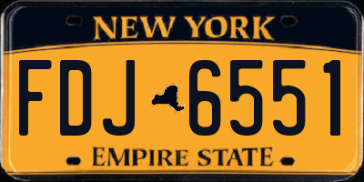 NY license plate FDJ6551