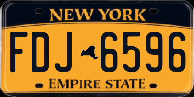 NY license plate FDJ6596