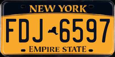 NY license plate FDJ6597