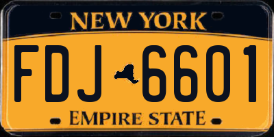 NY license plate FDJ6601