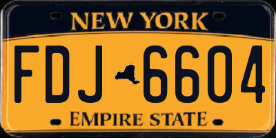 NY license plate FDJ6604
