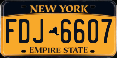 NY license plate FDJ6607