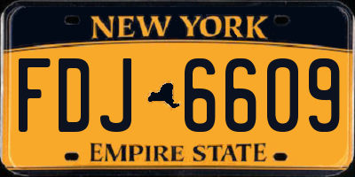 NY license plate FDJ6609