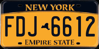 NY license plate FDJ6612