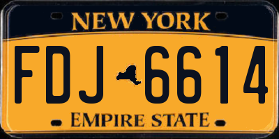 NY license plate FDJ6614