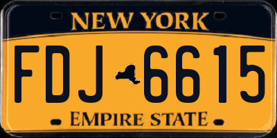 NY license plate FDJ6615