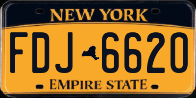 NY license plate FDJ6620
