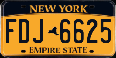 NY license plate FDJ6625